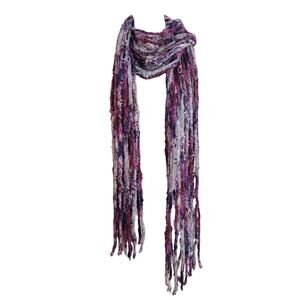 Y2k Open Knit Multicolored Scarf Staring At Stars